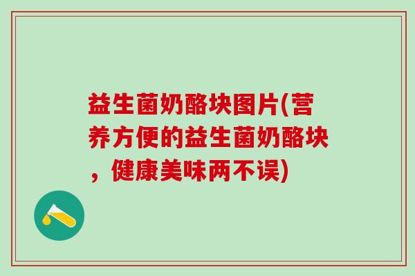 益生菌奶酪块图片(营养方便的益生菌奶酪块，健康美味两不误)