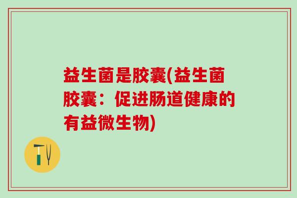 益生菌是胶囊(益生菌胶囊：促进肠道健康的有益微生物)