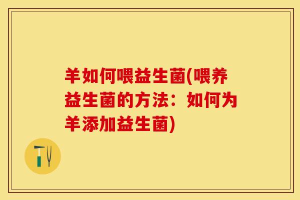 羊如何喂益生菌(喂养益生菌的方法：如何为羊添加益生菌)