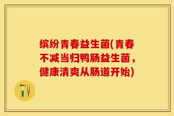 缤纷青春益生菌(青春不减当归鸭肠益生菌，健康清爽从肠道开始)