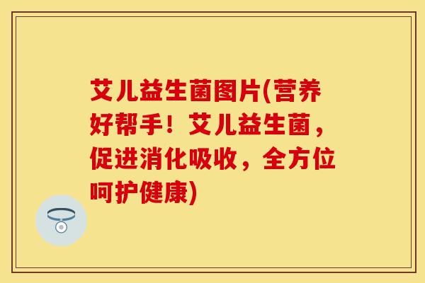艾儿益生菌图片(营养好帮手！艾儿益生菌，促进消化吸收，全方位呵护健康)