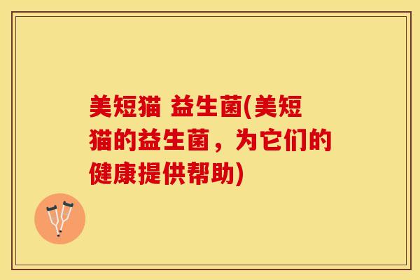 美短猫 益生菌(美短猫的益生菌，为它们的健康提供帮助)