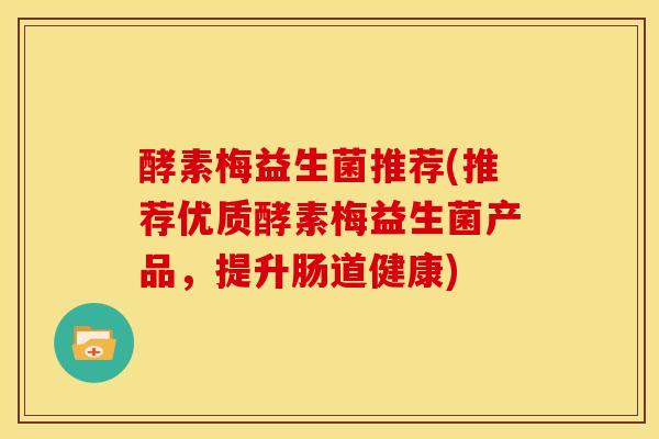 酵素梅益生菌推荐(推荐优质酵素梅益生菌产品，提升肠道健康)