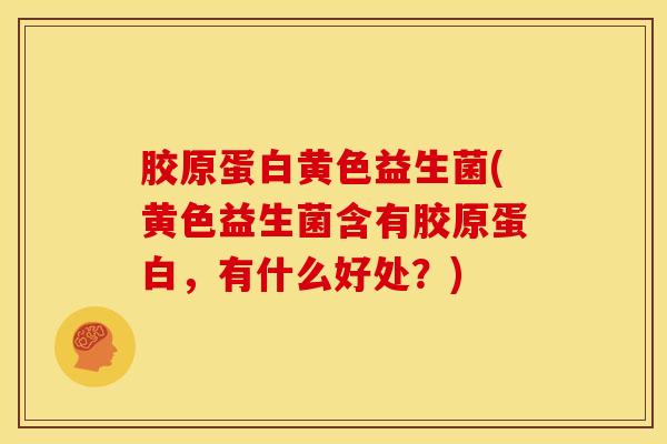 胶原蛋白黄色益生菌(黄色益生菌含有胶原蛋白，有什么好处？)
