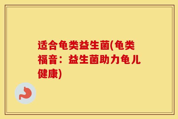 适合龟类益生菌(龟类福音：益生菌助力龟儿健康)