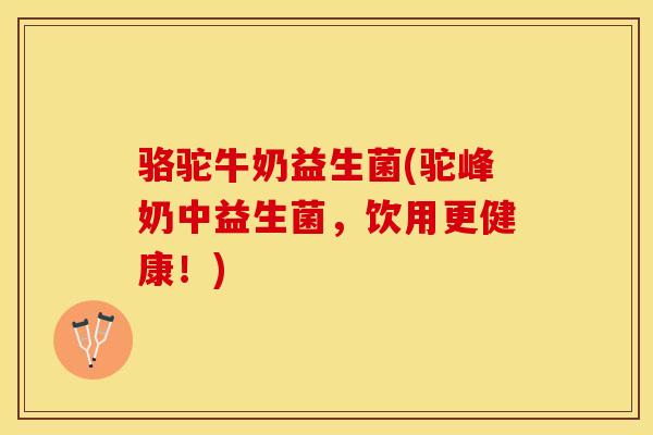 骆驼牛奶益生菌(驼峰奶中益生菌，饮用更健康！)