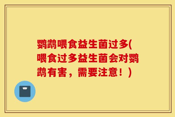 鹦鹉喂食益生菌过多(喂食过多益生菌会对鹦鹉有害，需要注意！)
