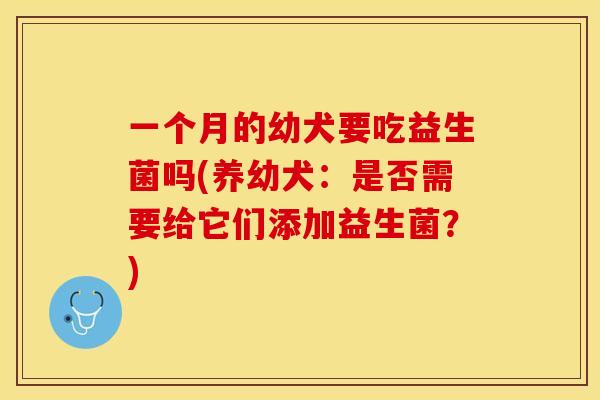 一个月的幼犬要吃益生菌吗(养幼犬：是否需要给它们添加益生菌？)