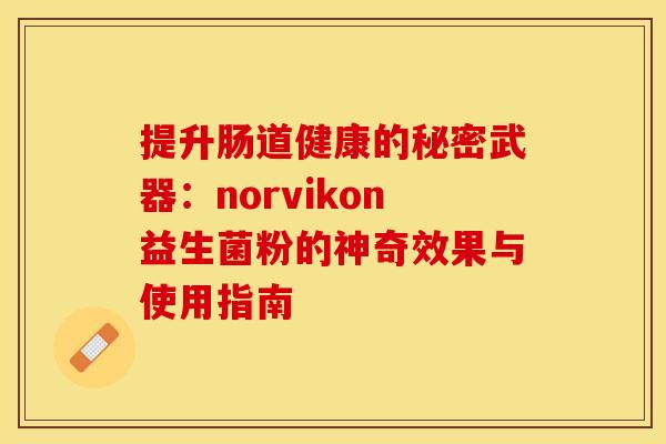 提升肠道健康的秘密武器：norvikon益生菌粉的神奇效果与使用指南