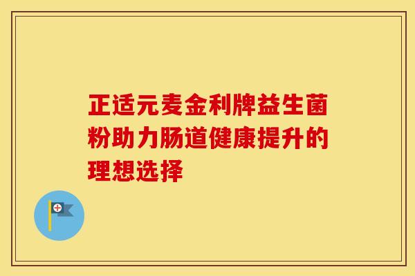 正适元麦金利牌益生菌粉助力肠道健康提升的理想选择