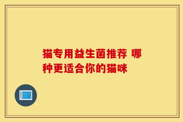 猫专用益生菌推荐 哪种更适合你的猫咪
