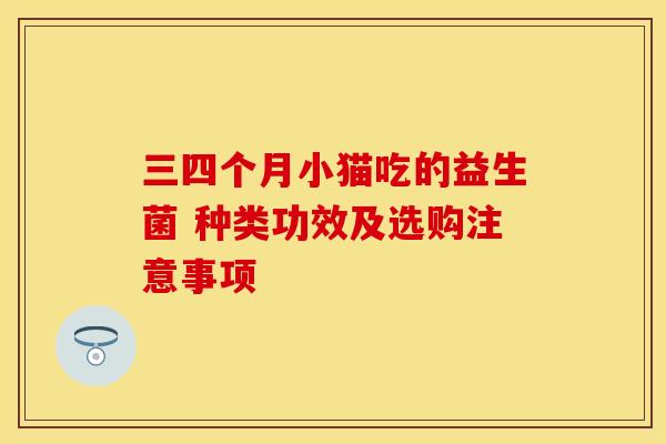 三四个月小猫吃的益生菌 种类功效及选购注意事项