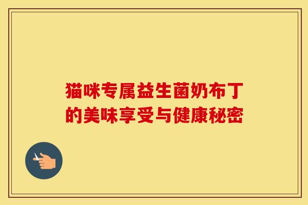 猫咪专属益生菌奶布丁的美味享受与健康秘密