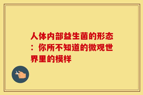 人体内部益生菌的形态：你所不知道的微观世界里的模样