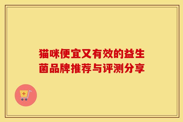 猫咪便宜又有效的益生菌品牌推荐与评测分享