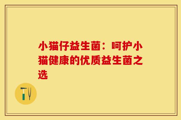 小猫仔益生菌：呵护小猫健康的优质益生菌之选