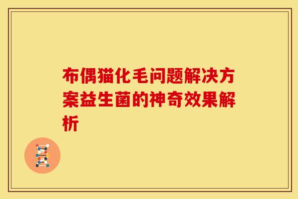 布偶猫化毛问题解决方案益生菌的神奇效果解析