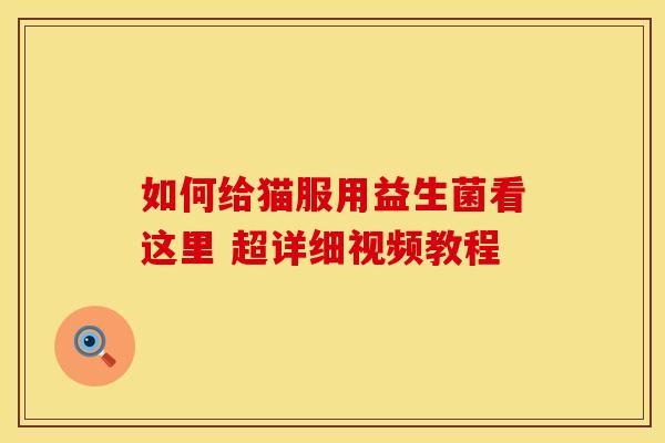 如何给猫服用益生菌看这里 超详细视频教程