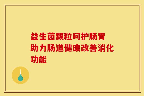 益生菌颗粒呵护肠胃 助力肠道健康改善消化功能