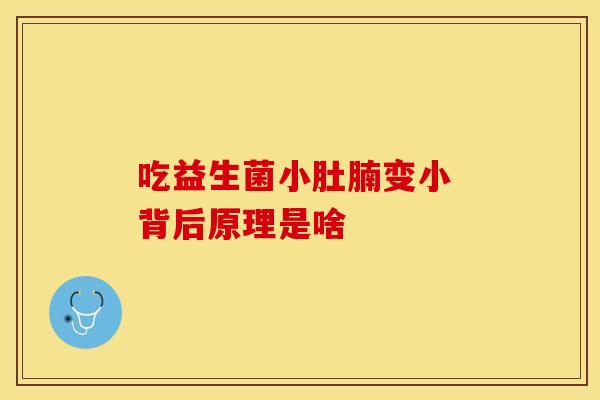 吃益生菌小肚腩变小 背后原理是啥