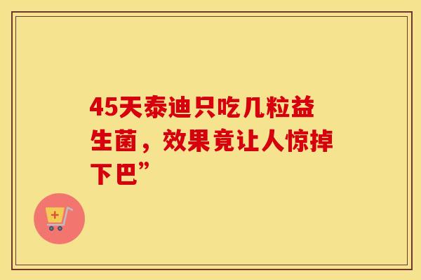 45天泰迪只吃几粒益生菌，效果竟让人惊掉下巴”
