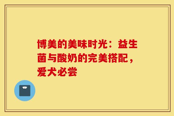 博美的美味时光：益生菌与酸奶的完美搭配，爱犬必尝