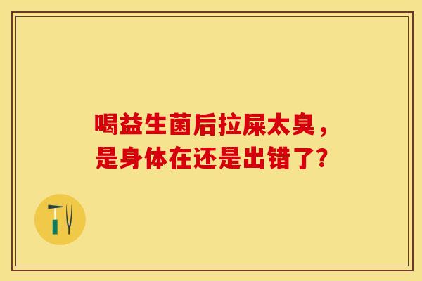 喝益生菌后拉屎太臭，是身体在还是出错了？
