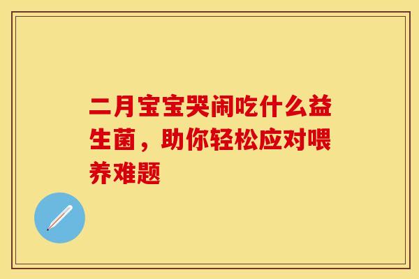 二月宝宝哭闹吃什么益生菌，助你轻松应对喂养难题