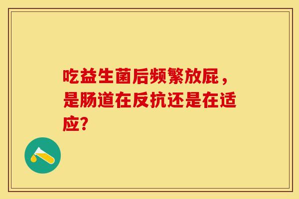 吃益生菌后频繁放屁，是肠道在反抗还是在适应？
