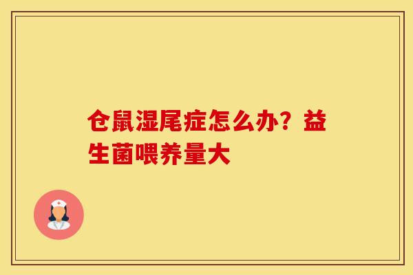 仓鼠湿尾症怎么办？益生菌喂养量大