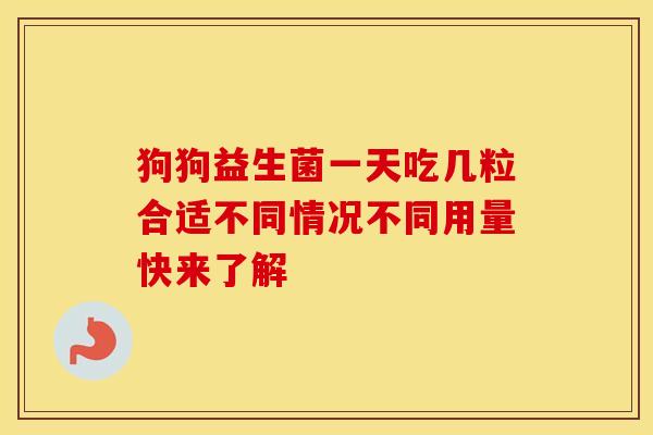 狗狗益生菌一天吃几粒合适不同情况不同用量快来了解