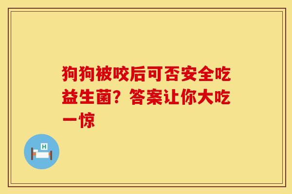 狗狗被咬后可否安全吃益生菌？答案让你大吃一惊