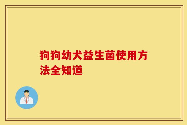 狗狗幼犬益生菌使用方法全知道