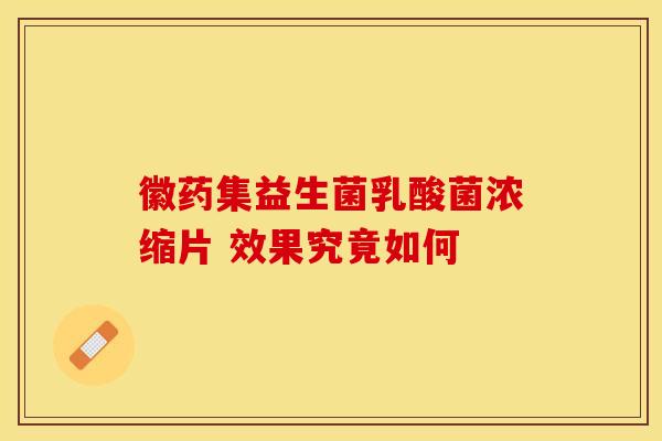 徽药集益生菌乳酸菌浓缩片 效果究竟如何