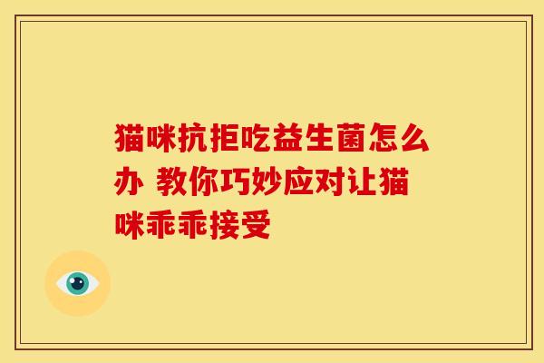 猫咪抗拒吃益生菌怎么办 教你巧妙应对让猫咪乖乖接受