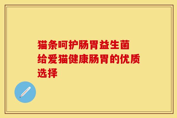 猫条呵护肠胃益生菌 给爱猫健康肠胃的优质选择