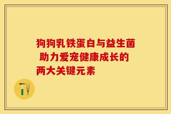 狗狗乳铁蛋白与益生菌 助力爱宠健康成长的两大关键元素