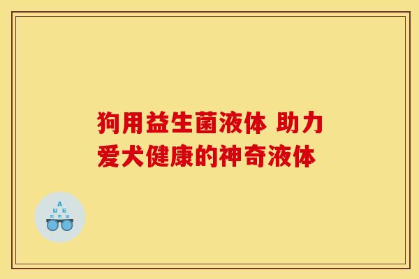 狗用益生菌液体 助力爱犬健康的神奇液体