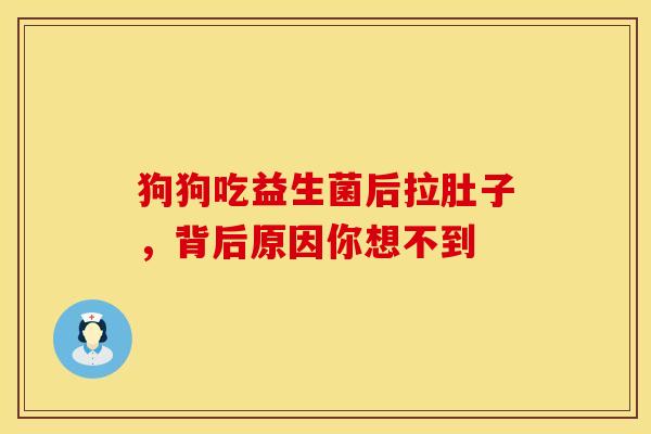狗狗吃益生菌后拉肚子，背后原因你想不到