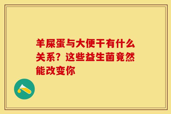 羊屎蛋与大便干有什么关系？这些益生菌竟然能改变你