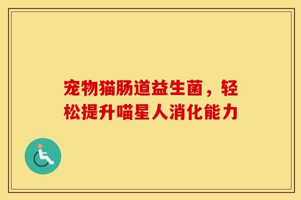 宠物猫肠道益生菌，轻松提升喵星人消化能力