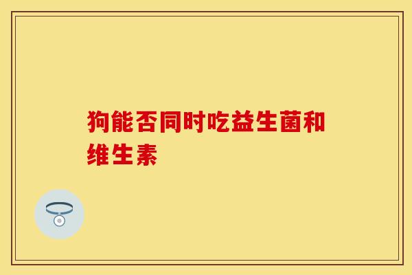 狗能否同时吃益生菌和维生素