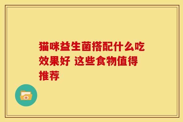 猫咪益生菌搭配什么吃效果好 这些食物值得推荐