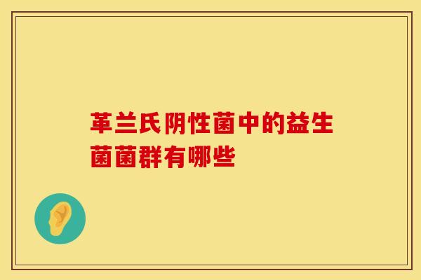 革兰氏阴性菌中的益生菌菌群有哪些