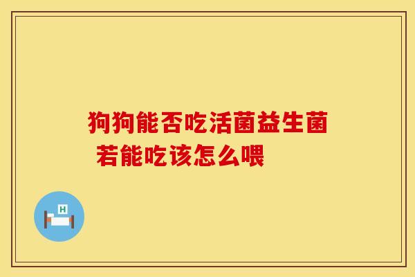 狗狗能否吃活菌益生菌 若能吃该怎么喂