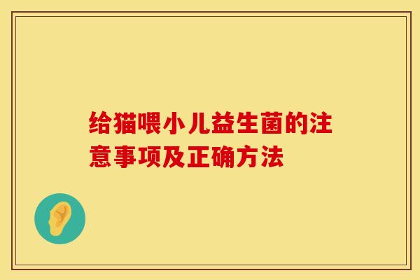 给猫喂小儿益生菌的注意事项及正确方法