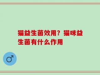 猫益生菌效用？猫咪益生菌有什么作用