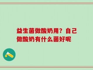 益生菌做酸奶用？自己做酸奶有什么菌好呢