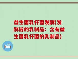益生菌乳杆菌发酵(发酵后的乳制品：含有益生菌乳杆菌的乳制品)