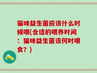 猫咪益生菌应该什么时候喂(合适的喂养时间：猫咪益生菌该何时喂食？)